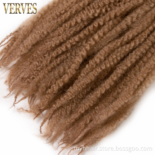 VERVES Afro Kinky Braiding Hair 24 inch Synthetic Crochet Marly Braids Hair extensions Natural black ombre Soft Hair